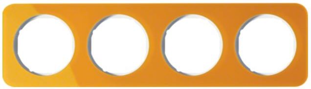 Berker Ramka potrójna poczwórna R.1 - pomarańczowa, element wewnętrzny biały
