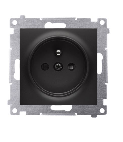 Kontakt Simon Gniazdo pojedyncze z/u szybkozłączki SIMON 54 - czarny mat