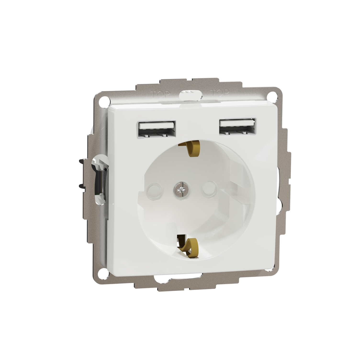 Gniazdo z/u w standardzie schuko z ładowarką USB A+A SEDNA Design & Elements biały