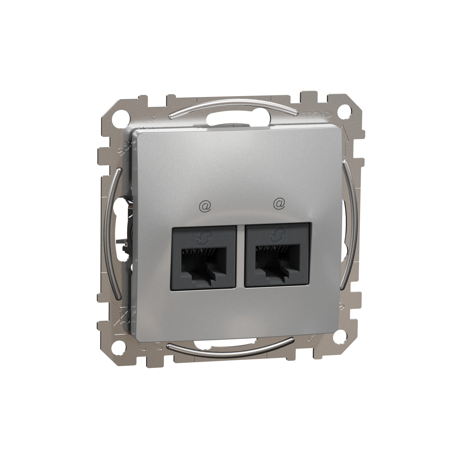 Schneider Gniazdo internetowe 2xRJ45 kat.5e UTP SEDNA Design & Elements srebrne aluminium