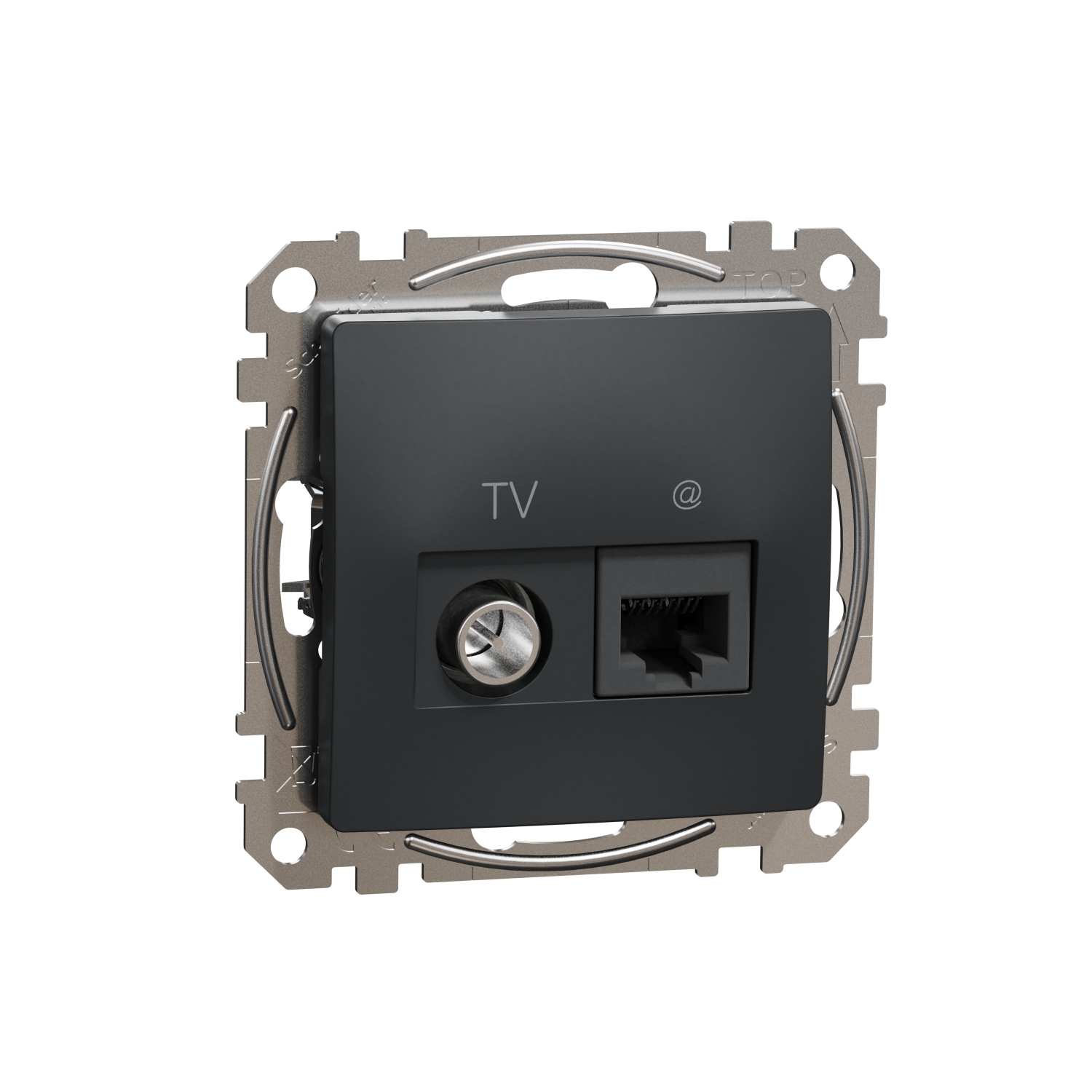 Schneider Gniazdo TV + RJ45 (kat.6 UTP) SEDNA Design & Elements antracyt