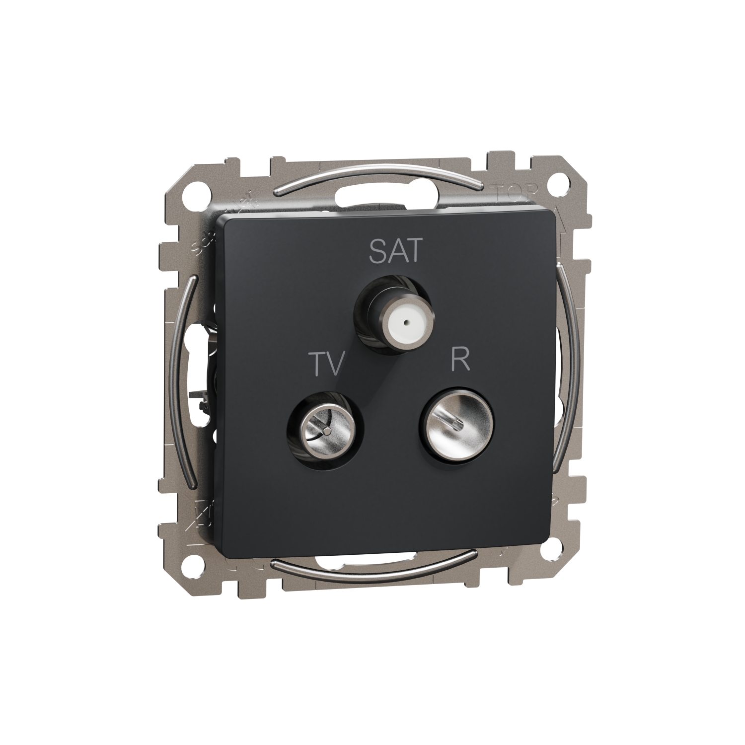 Schneider Gniazdo antenowe R/TV/SAT przelotowe (7dB) SEDNA Design & Elements antracyt
