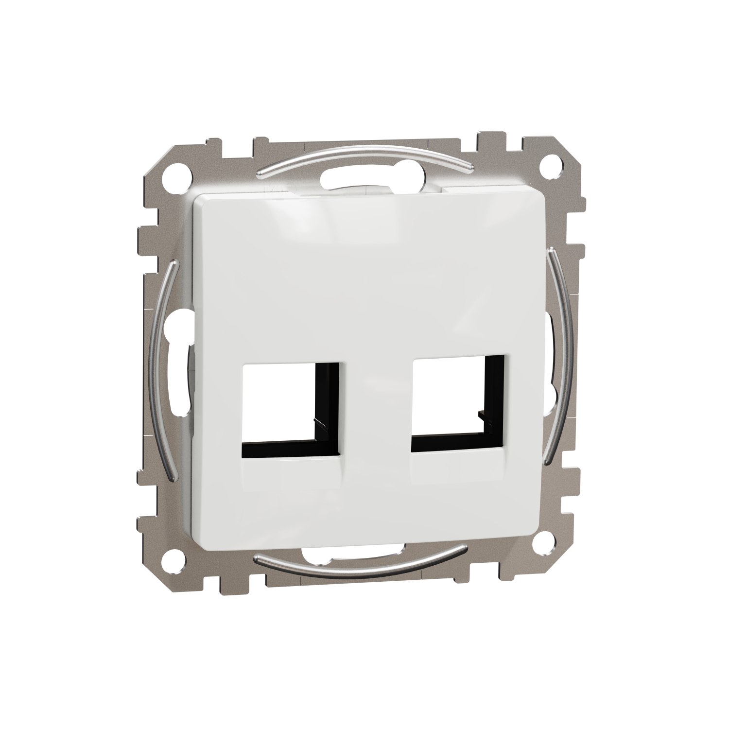 Schneider Płytka centralna 2xRJ45 do wkładów 5e-6 UTP KELINE SEDNA Design & Elements biały