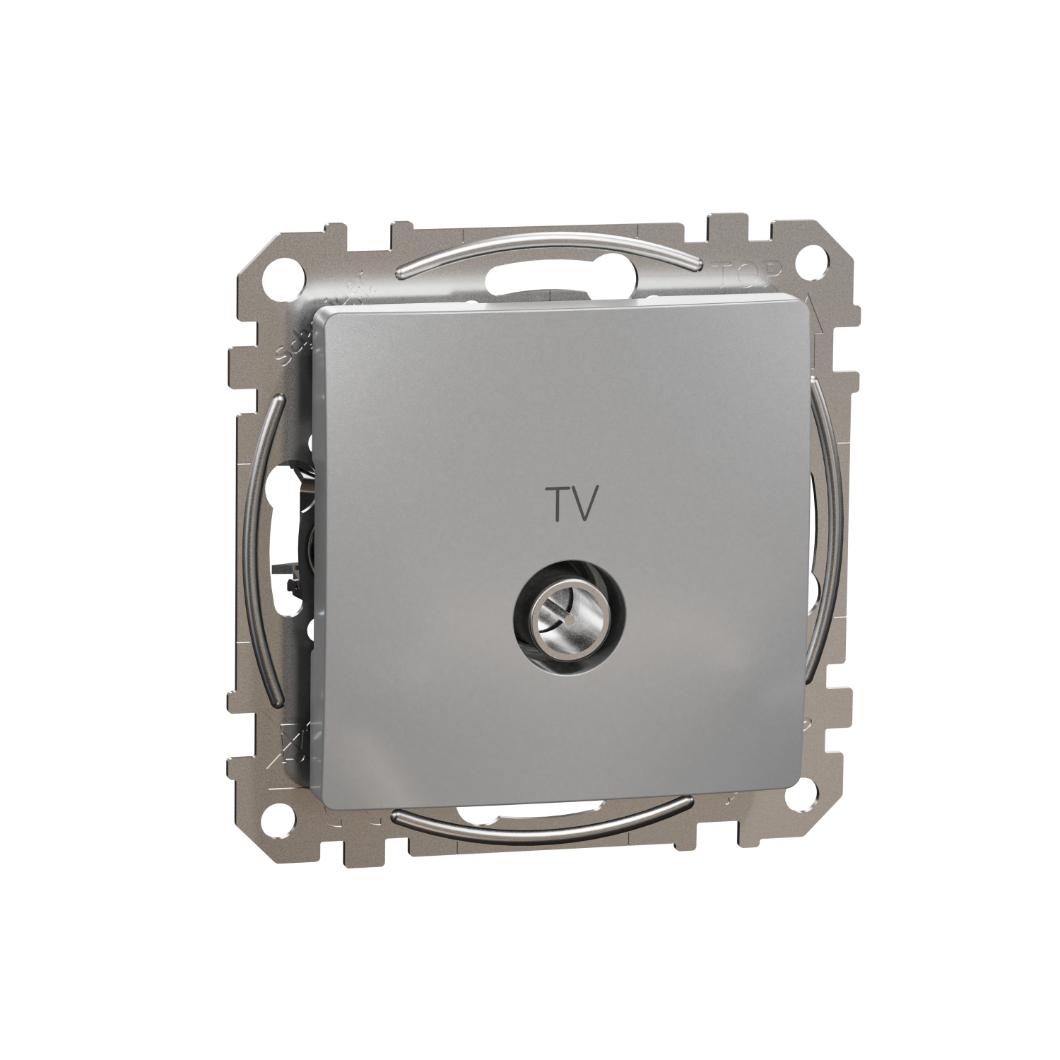 Schneider Gniazdo antenowe TV przelotowe (7dB) SEDNA Design & Elements srebrne aluminium