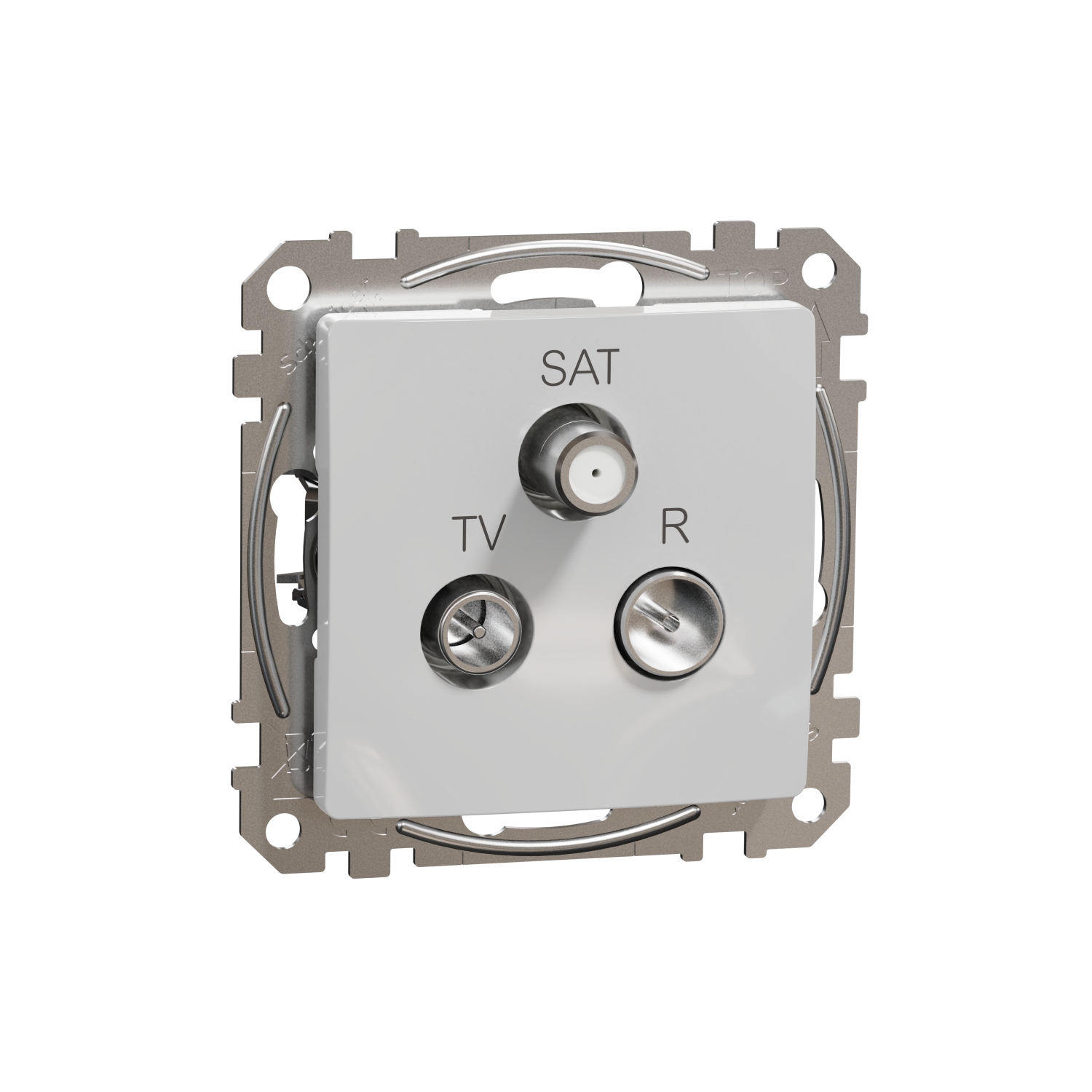 Schneider Gniazdo antenowe R/TV/SAT końcowe (4dB) SEDNA Design & Elements srebrne aluminium