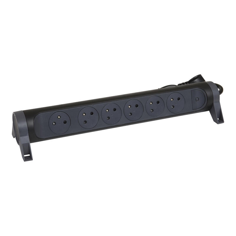 Przedłużacz 6x230V z wyłącznikiem LEGRAND czarny, grafit