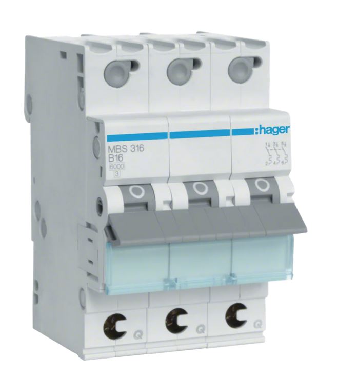 MCB Wyłącznik nadprądowy Icn=6000A 3P B 16A QuickConnect