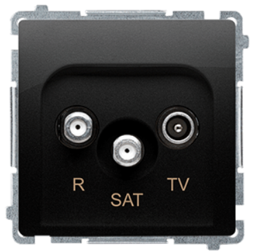 Kontakt Simon Gniazdo RTV-SAT końcowe BASIC - czarny mat