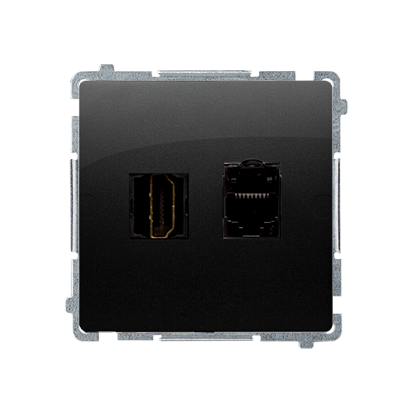 Kontakt Simon Gniazdo HDMI + RJ45 kat.6. BASIC - czarny mat