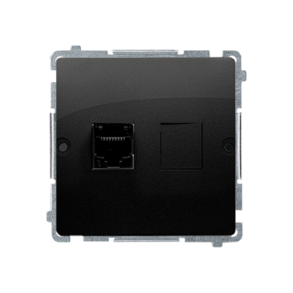 Kontakt Simon Gniazdo komp. 1xRJ45 kat.5e BASIC - czarny mat