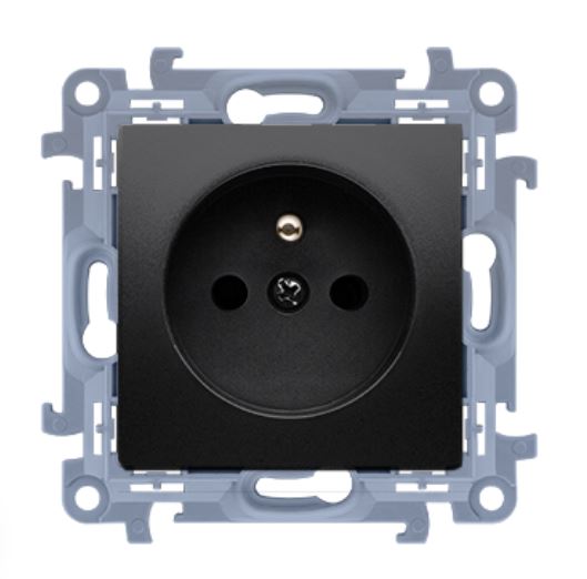 Kontakt Simon Gniazdo pojedyncze z/u z przesłonami torów szybkozłącze SIMON 10 - czarny mat