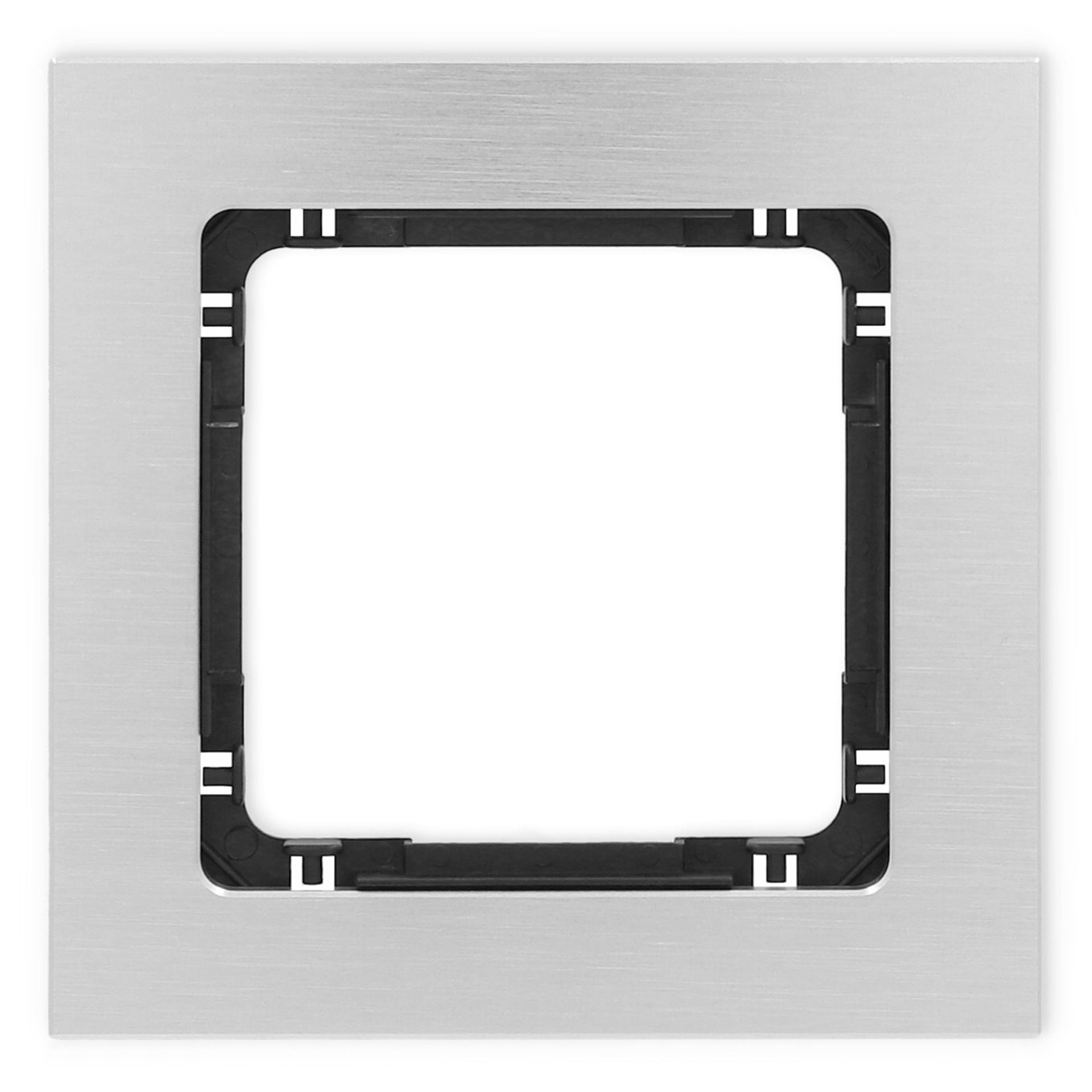 Karlik Ramka pojedyncza Deco metal - aluminium szczotkowane, czarny