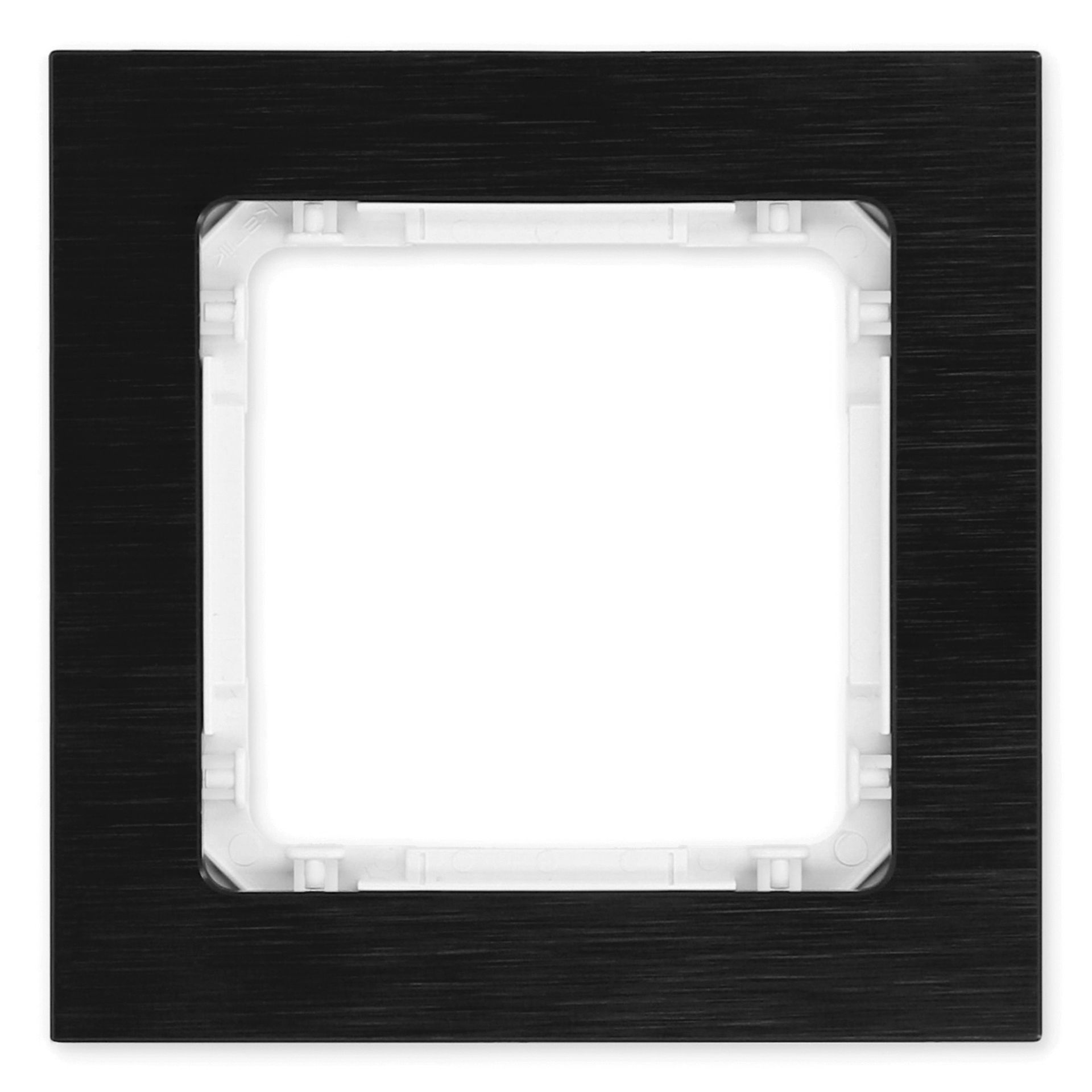 Karlik Ramka pojedyncza Deco metal - czarny szczotkowany, biały