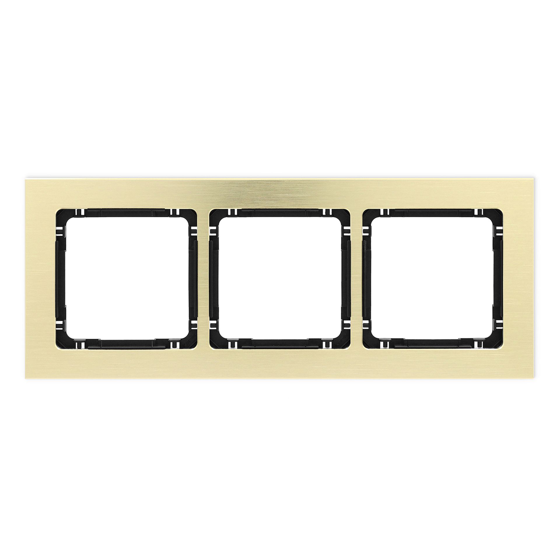 Karlik Ramka potrójna Deco metal - mosiądz szczotkowane, czarny