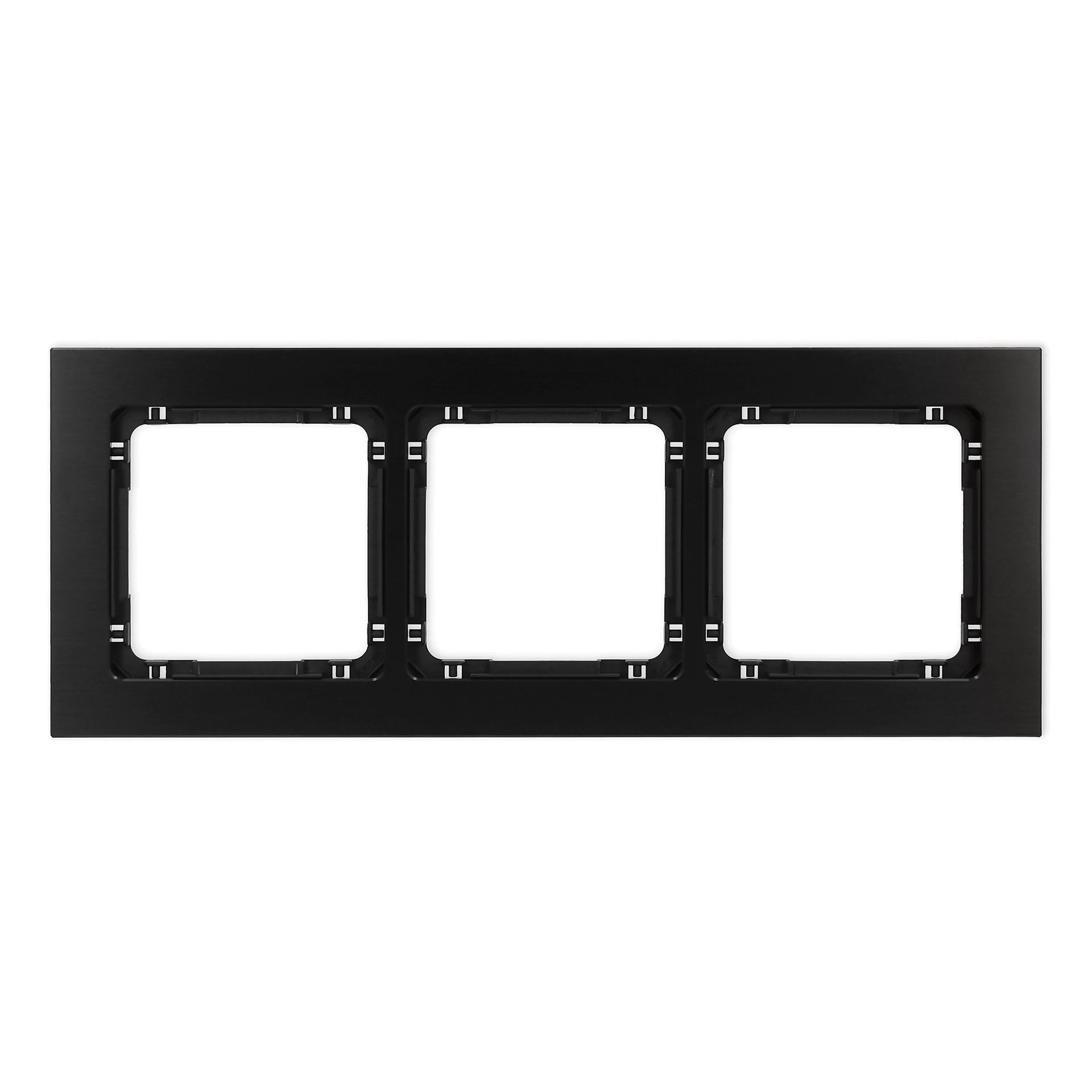 Karlik Ramka potrójna Deco metal - czarny szczotkowany