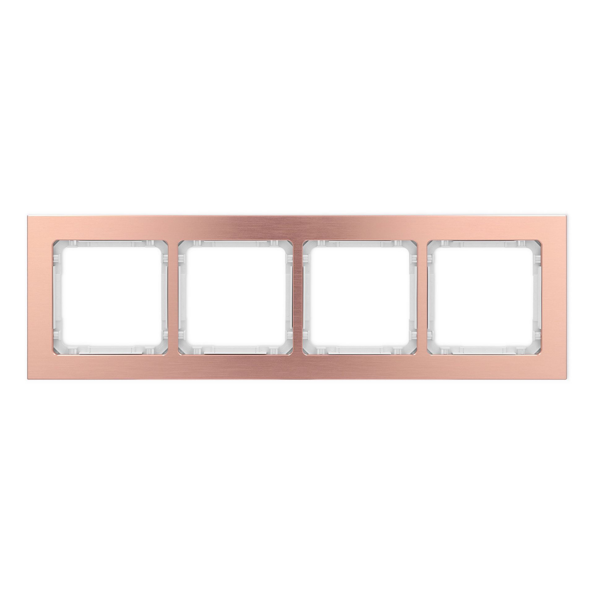 Karlik Ramka poczwórna Deco metal - miedź szczotkowana, biały