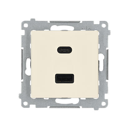 Kontakt Simon USB A+C 3,1A SIMON 54 kremowy