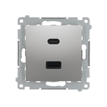 Kontakt Simon USB A+C 3,1A SIMON 54 srebrny metalizowany