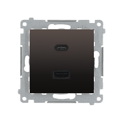 Kontakt Simon USB A+C 3,1A SIMON 54 brązowy metalizowany