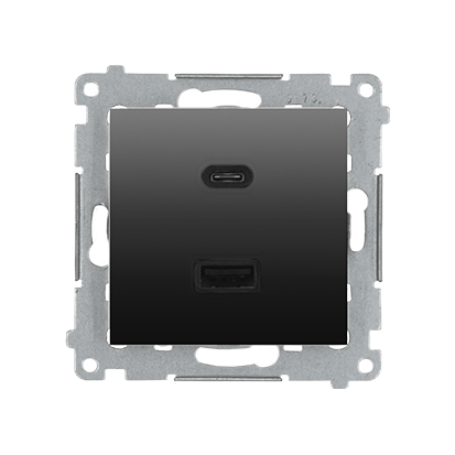 Ładowarka USB A+C 3,1A SIMON 54 antracyt metalizowany