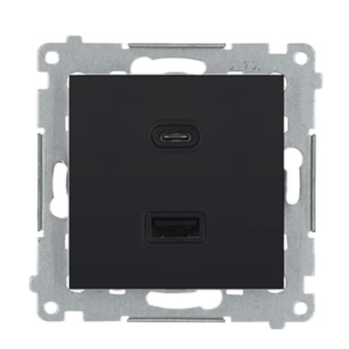 Ładowarka USB A+C 3,1A SIMON 54 czarny mat