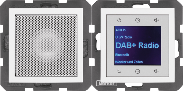 Berker Radio podtynkowe Bluetooth, Dab+ B.3/B.7/B.Kwadrat - biały połysk
