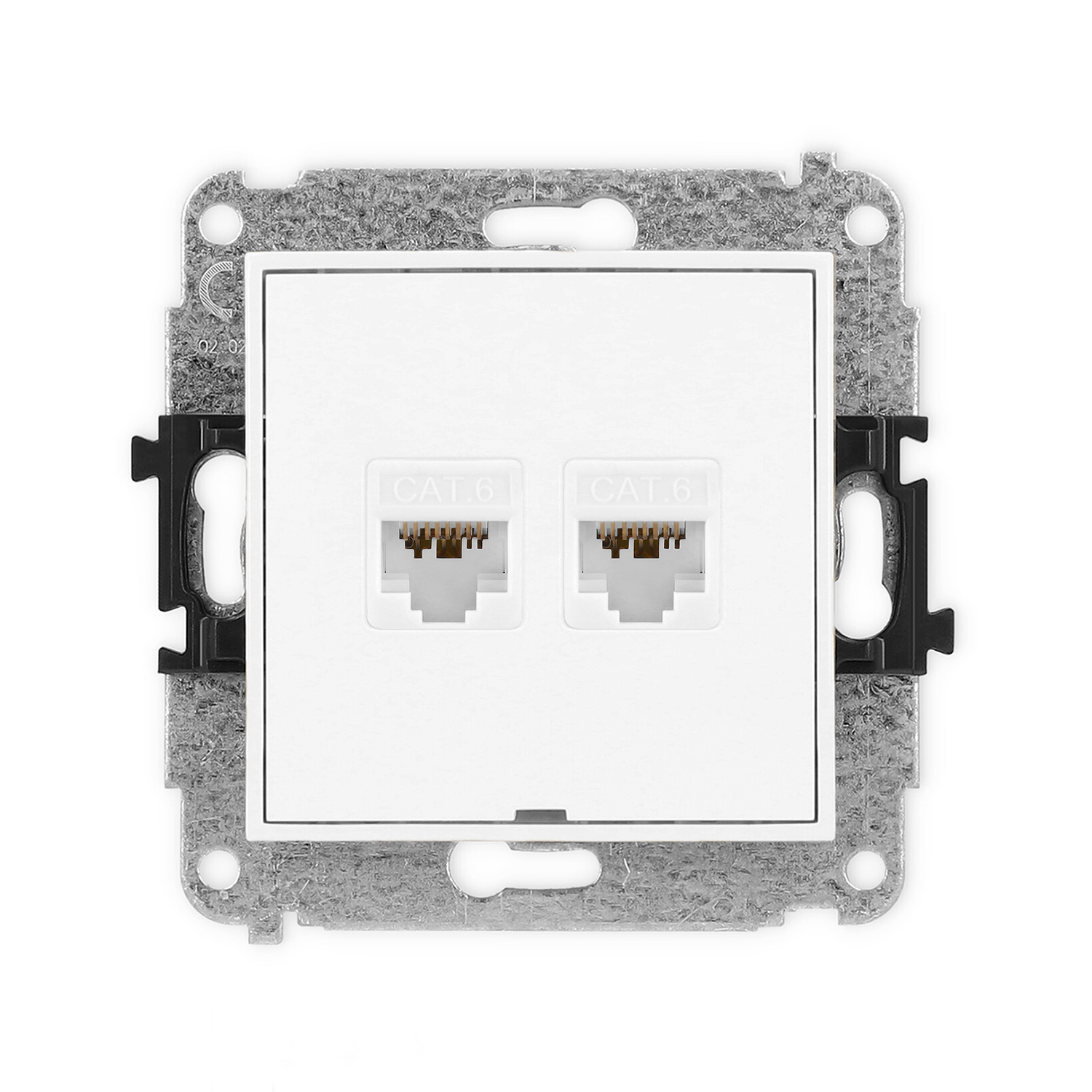 Karlik Gniazdo komputerowe 2xRJ45 kat. 6A ICON - biały