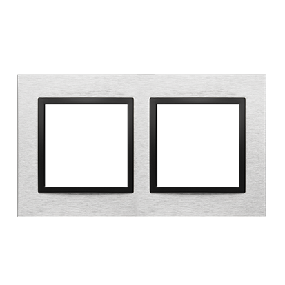 Kontakt Simon Ramka podwójna SIMON 54 NATURE metalowa - inox nero