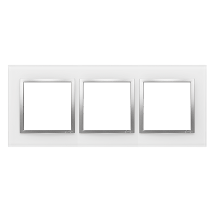 Kontakt Simon Ramka potrójna SIMON 54 NATURE szklana - srebrna perła