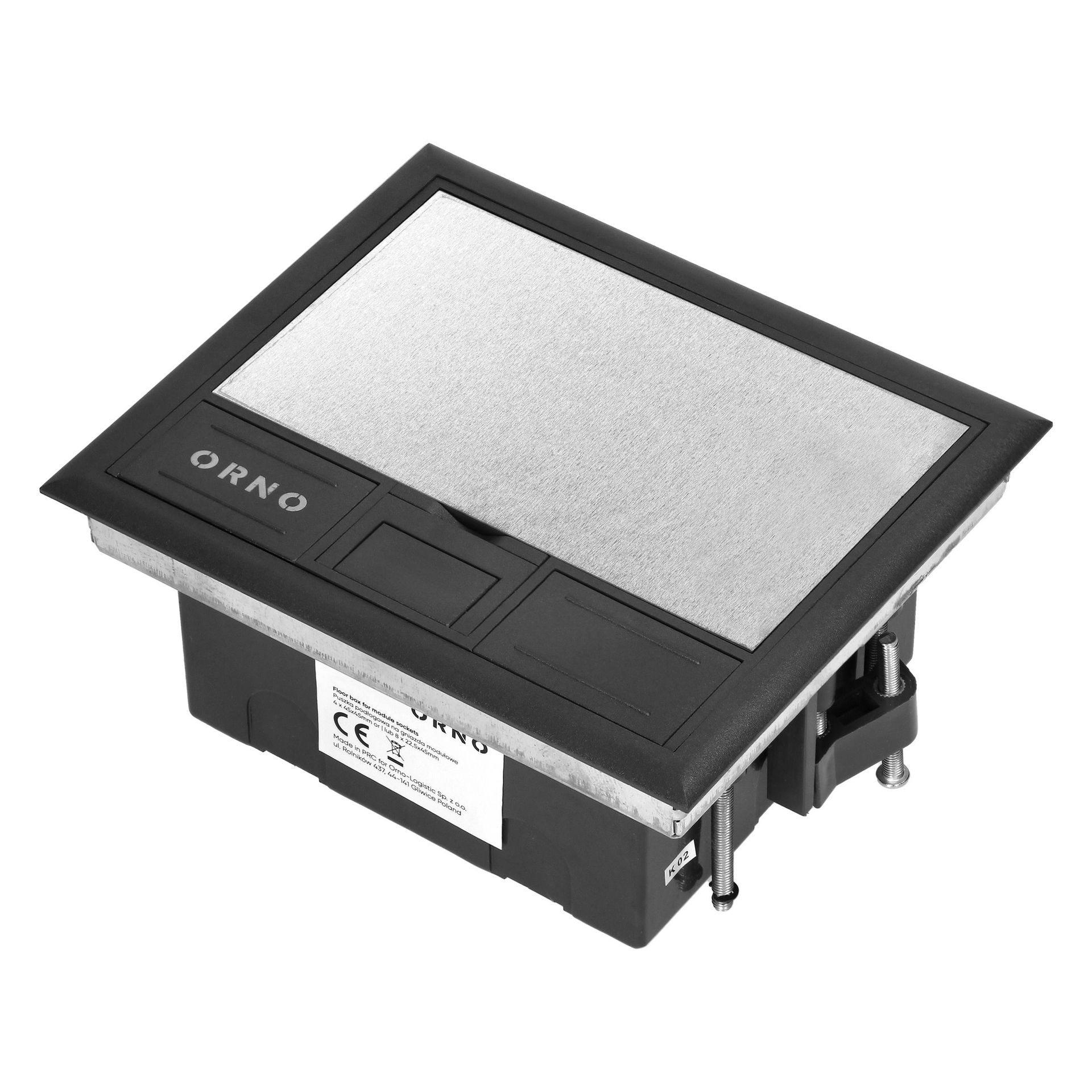 Orno Puszka podłogowa 4×K45 - czarny/srebny