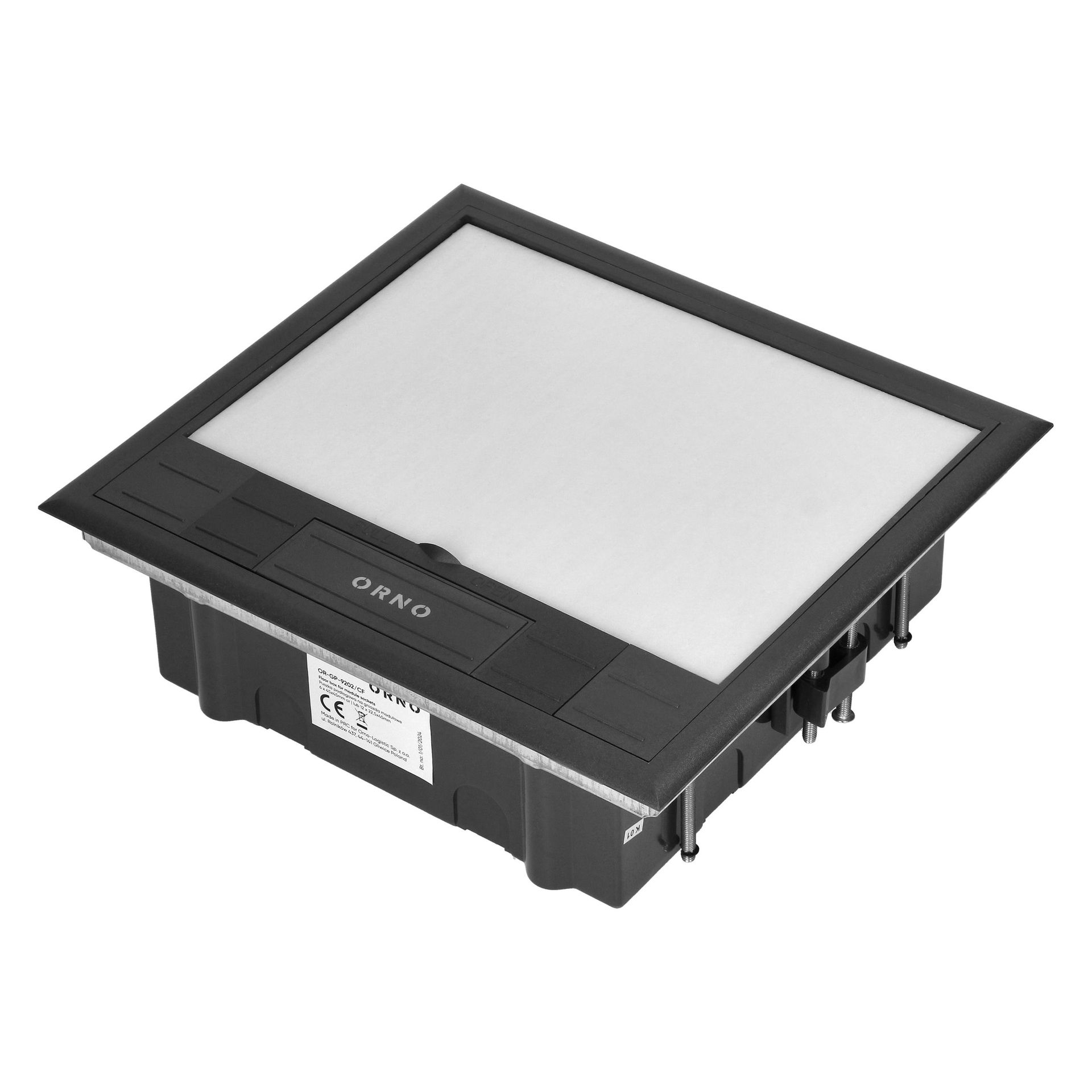 Orno Puszka podłogowa - pokrywa do wypełnienia 6×K45 - czarny/srebny