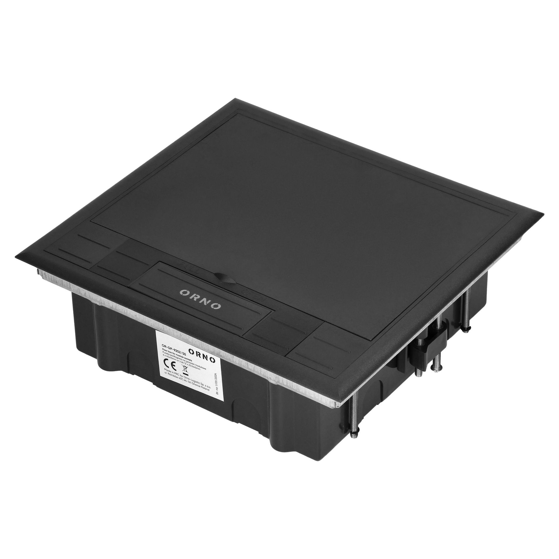 Orno Puszka podłogowa 6×K45 - czarny