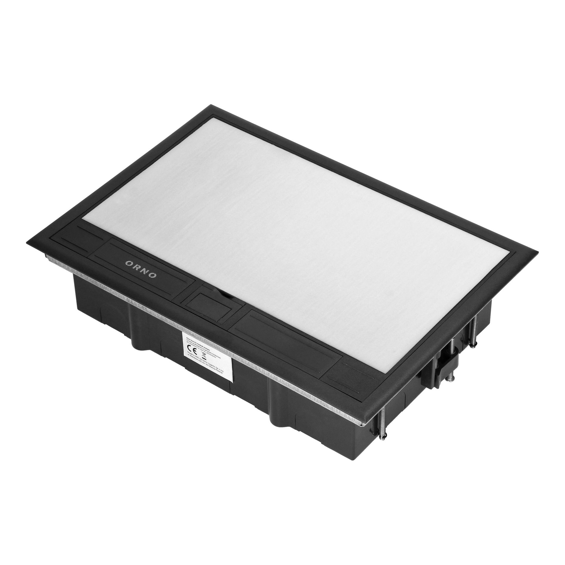 Orno Puszka podłogowa - pokrywa do wypełnienia 8×K45 - czarny/srebny