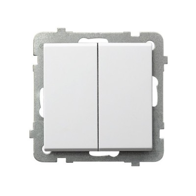Wyłącznik krzyżowy podwójny SONATA - biały mat