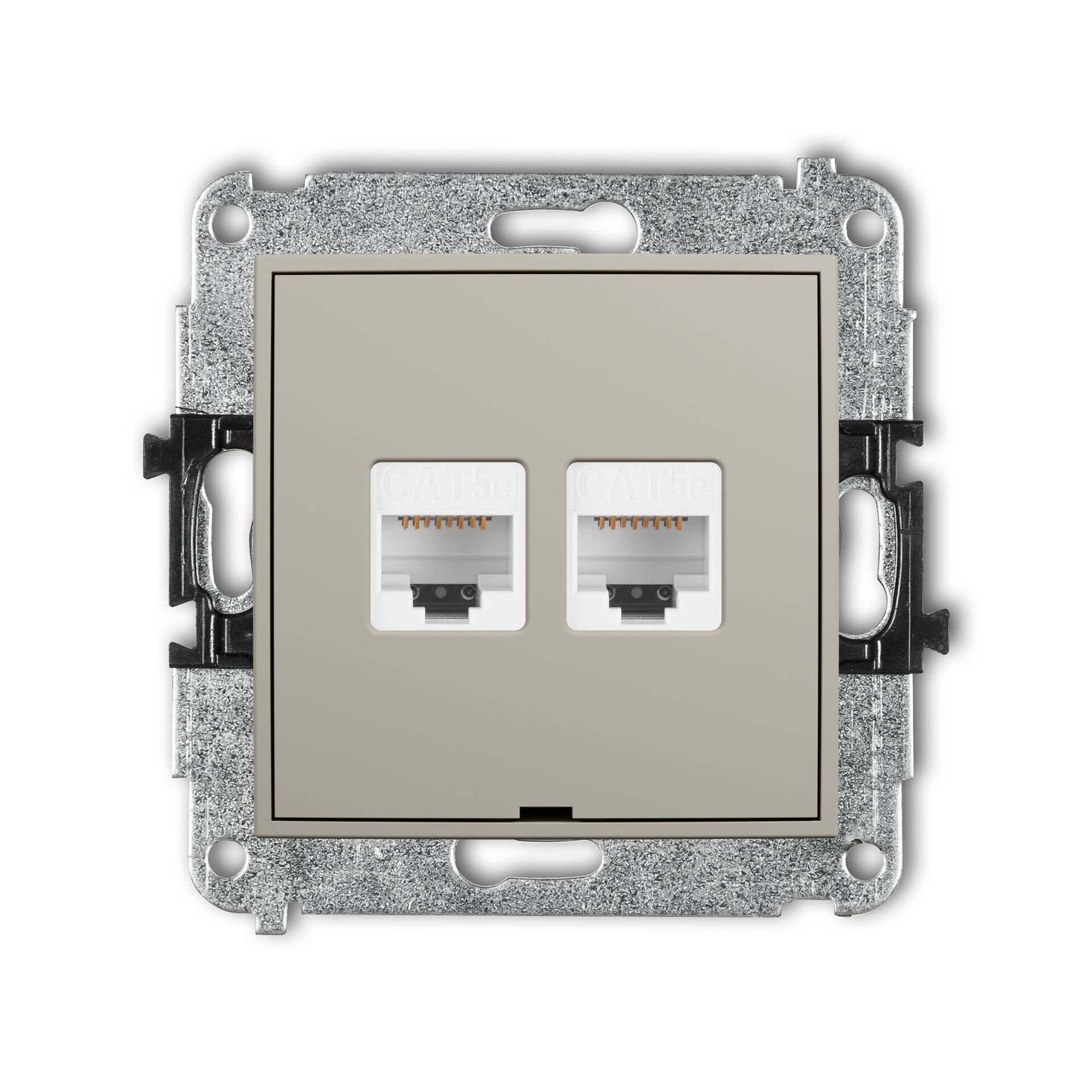 Karlik Gniazdo komputerowe 2xRJ45, kat. 5e MINI - taupe