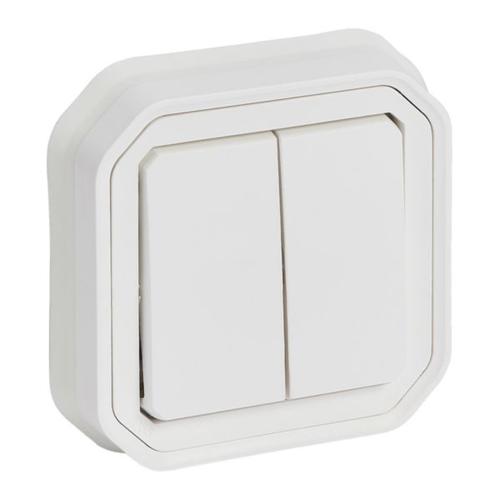 Legrand Łącznik / Legrand Przycisk podwójny uniwersalny podtynkowy kompletny nowe PLEXO IP55 - biały