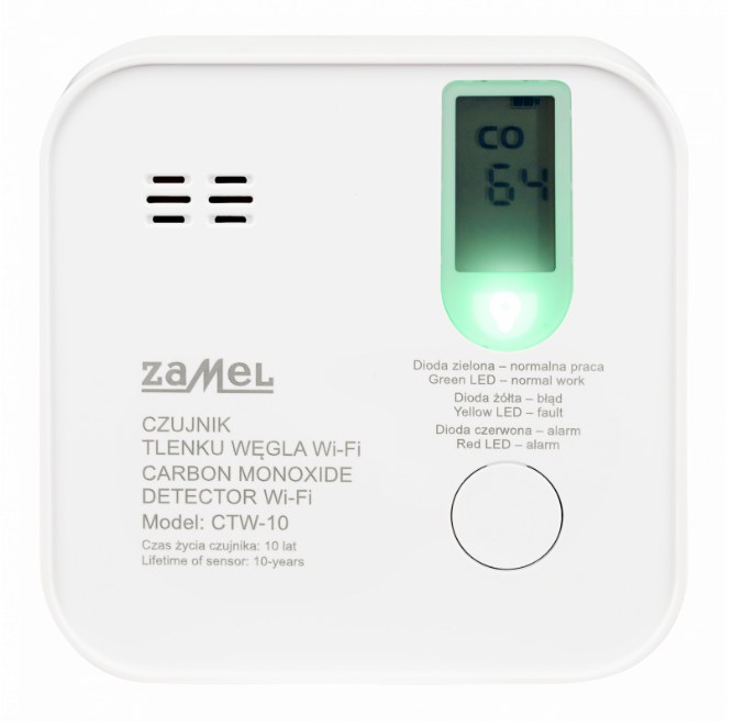 Zamel Czujnik tlenku węgla WiFi CTW-10