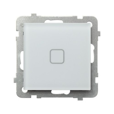 Wyłącznik dotykowy pojedynczy schodowy / krzyżowy SONATA Touch - białe szkło mrożone