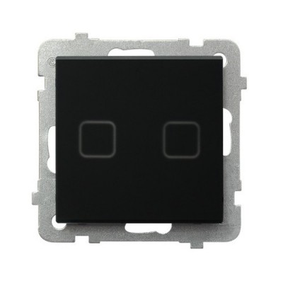 Wyłącznik dotykowy podwójny SONATA Touch - czarne szkło mrożone