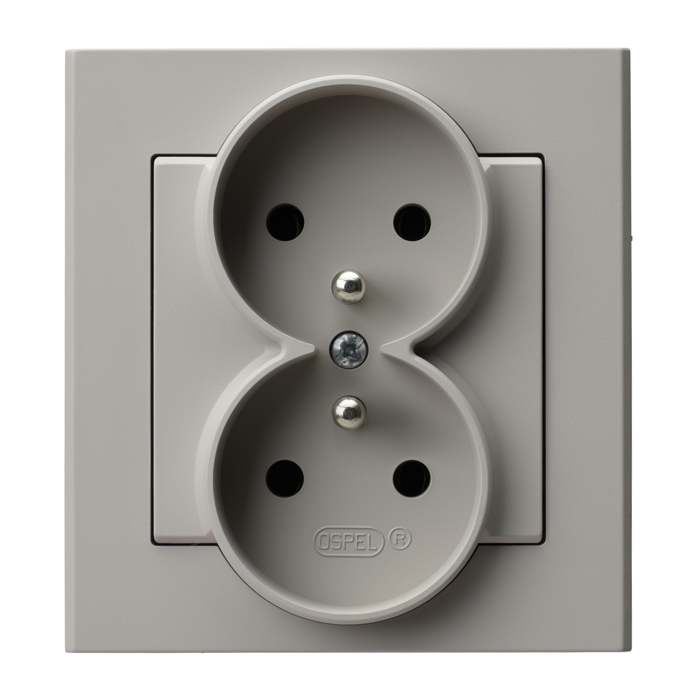 Ospel Gniazdo podwójne z/u monoblok SONATA - kaszmir