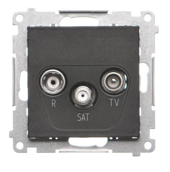 Kontakt Simon Gniazdo antenowe R-TV-SAT końcowe/zakończeniowe Simon 55 - czarny mat