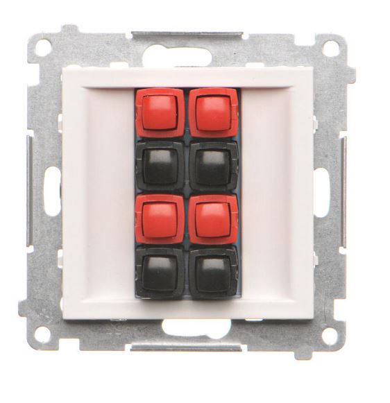 Kontakt Simon Gniazdo głośnikowe 4-krotne 25 mm2 Simon 55 - biały mat