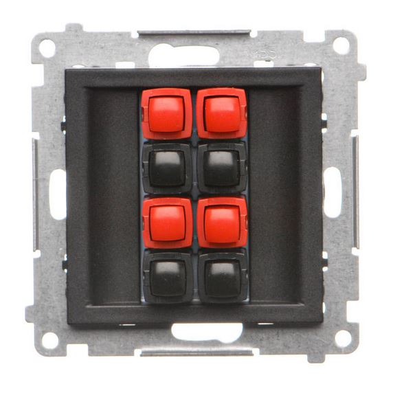 Kontakt Simon Gniazdo głośnikowe 4-krotne 25 mm2 Simon 55 - czarny mat