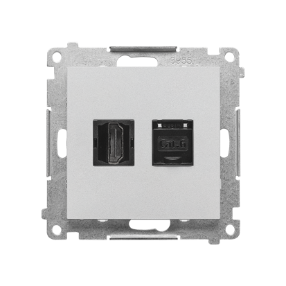 Kontakt Simon Gniazdo HDMI + RJ45 kat6 Simon 55 - aluminium mat