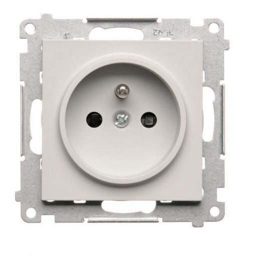 Kontakt Simon Gniazdo pojedyncze z uziemieniem Simon 55 - jasnoszary mat