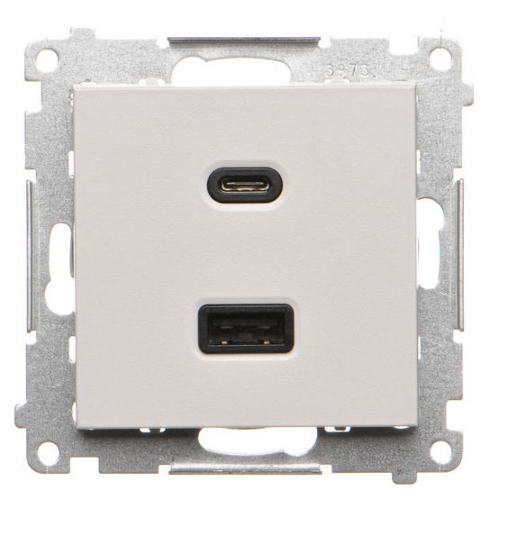 Kontakt Simon USB typ A+C Simon 55 - jasnoszary mat