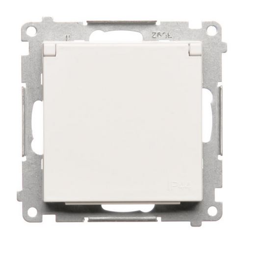 Kontakt Simon Gniazdo do wersji IP44 bez uszczelki klapka w kolorze Simon 55 - biały mat