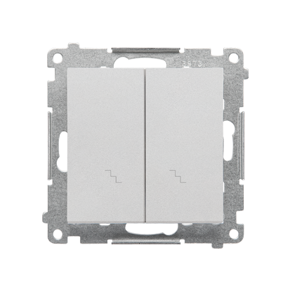Wyłącznik schodowy podwójny Simon 55 - aluminium mat