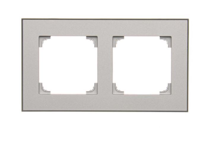 Kontakt Simon Ramka podwójna DUO Simon 55 - aluminium podstawa czarna