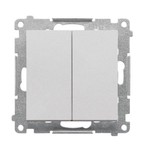 Wyłącznik podwójny Simon 55 - aluminium mat